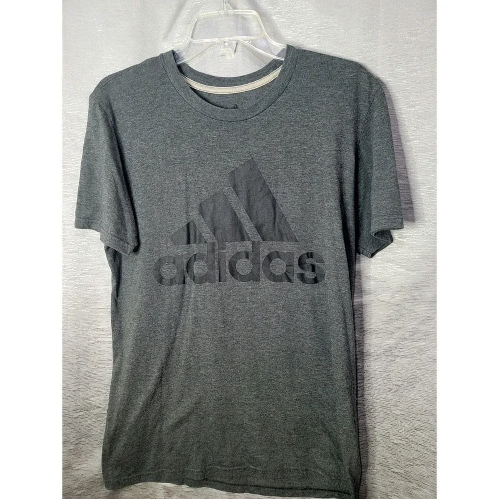 Adidas Tshirt Medium Gray With Black Adidias Logo On Front Climalife